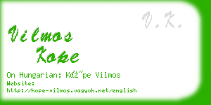 vilmos kope business card